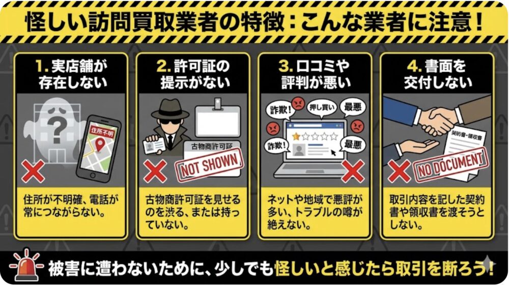 怪しい訪問買取業者の特徴
