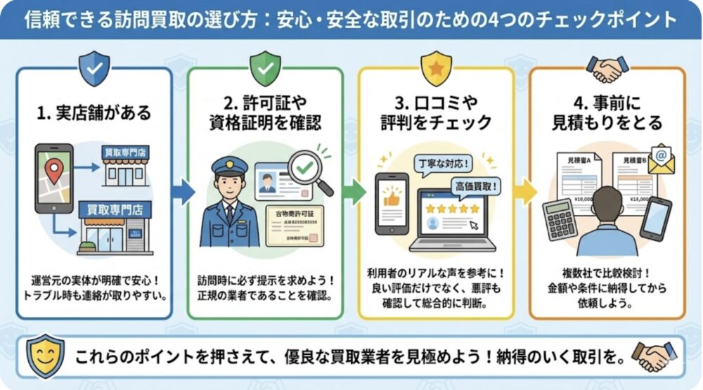 信頼できる訪問買取業者の選び方