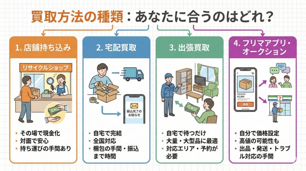 ジャニーズグッズ買取方法の種類