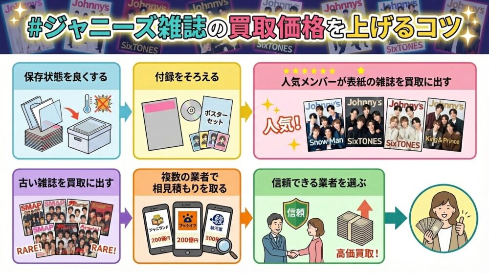 ジャニーズの雑誌の買取価格を上げるコツ