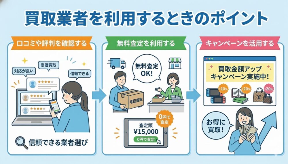 買取業者を利用するときのポイント