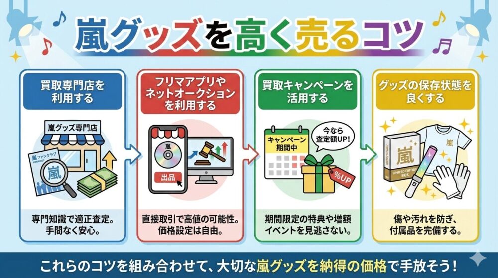 売れない嵐グッズを高く売るためのコツ4選