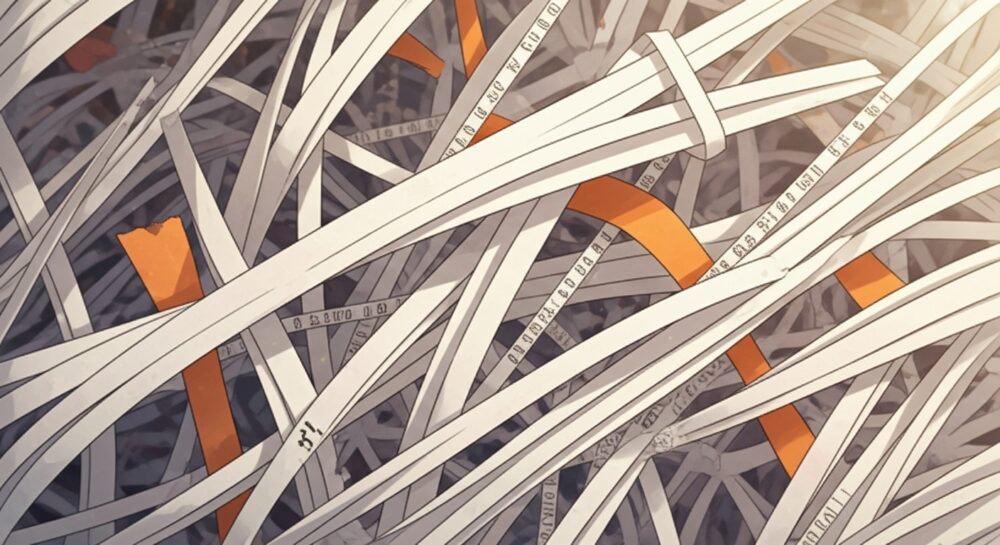 個人情報の入った書類はシュレッダーで処理する