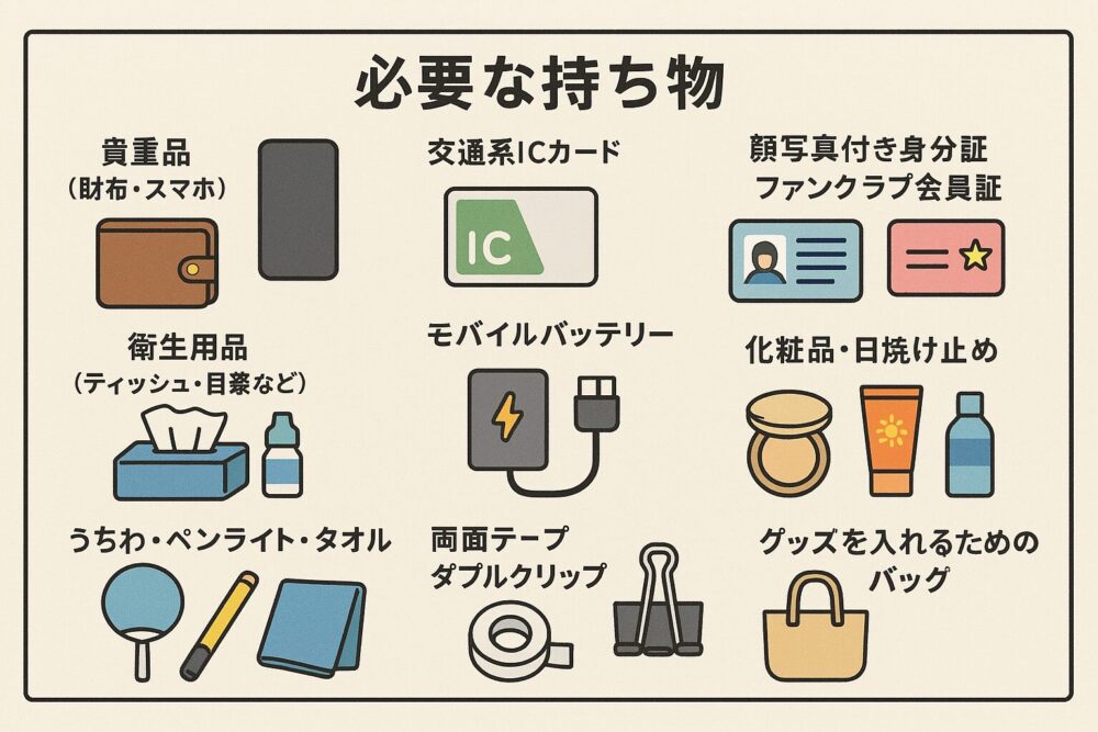 ジャニーズライブに参戦するときに必要な持ち物