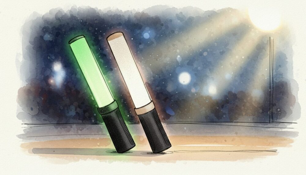 高輝度のペンライトやうちわ