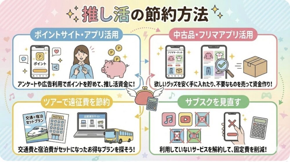 推し活にかかるお金を節約する方法