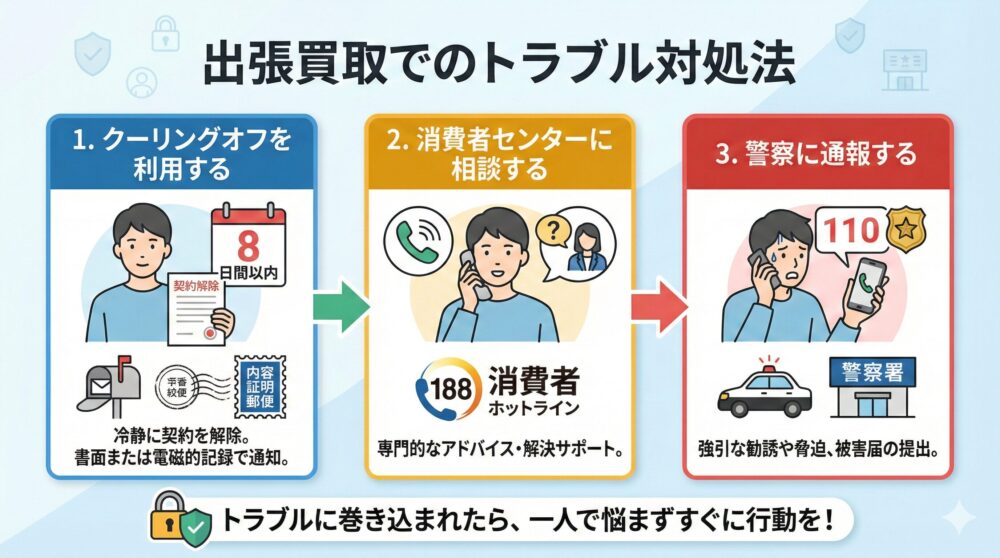 出張買取でトラブルになったときの対処法